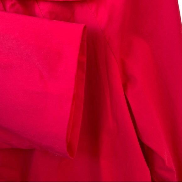 AGB Red windbreaker‎ zip up collared jacket with drawstring and 3/4 sleeve sz 14 - Picture 6 of 11